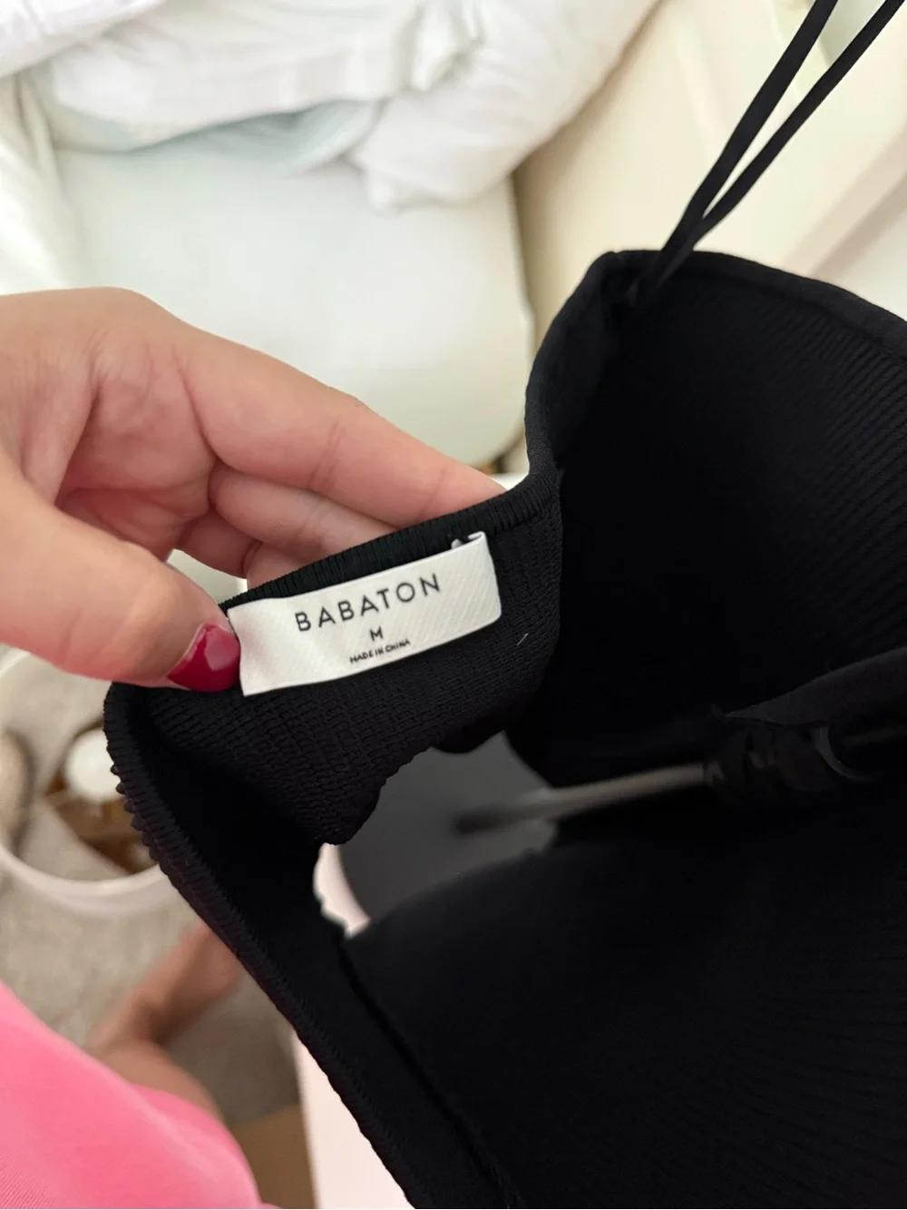 Aritzia Babaton Black Ribbed Halter Tank - Picture 3 of 3